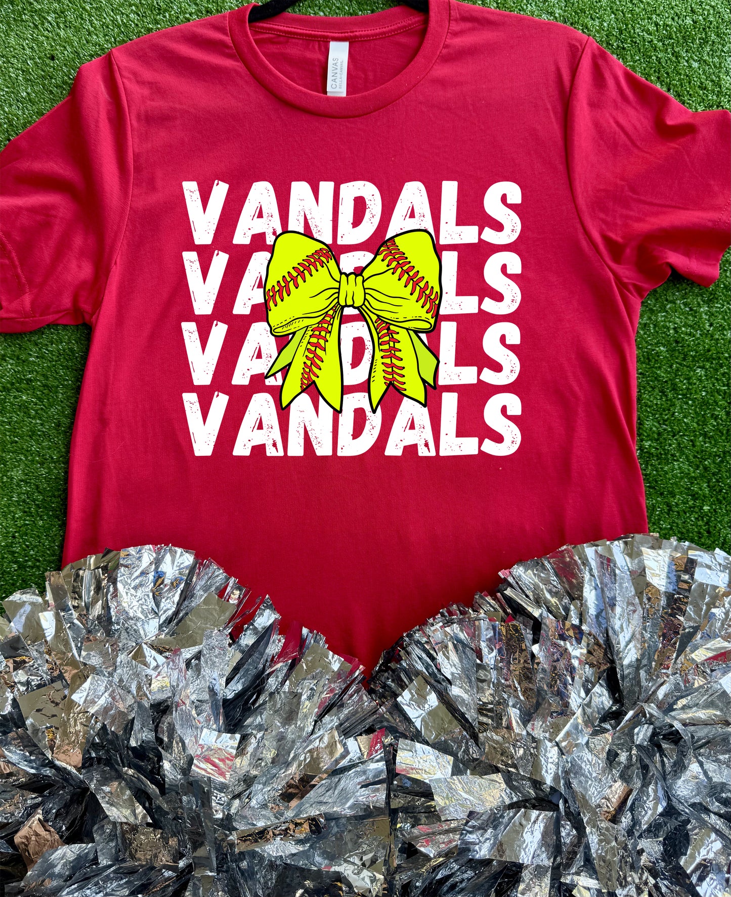 Van Vandals Softball Bow Tee