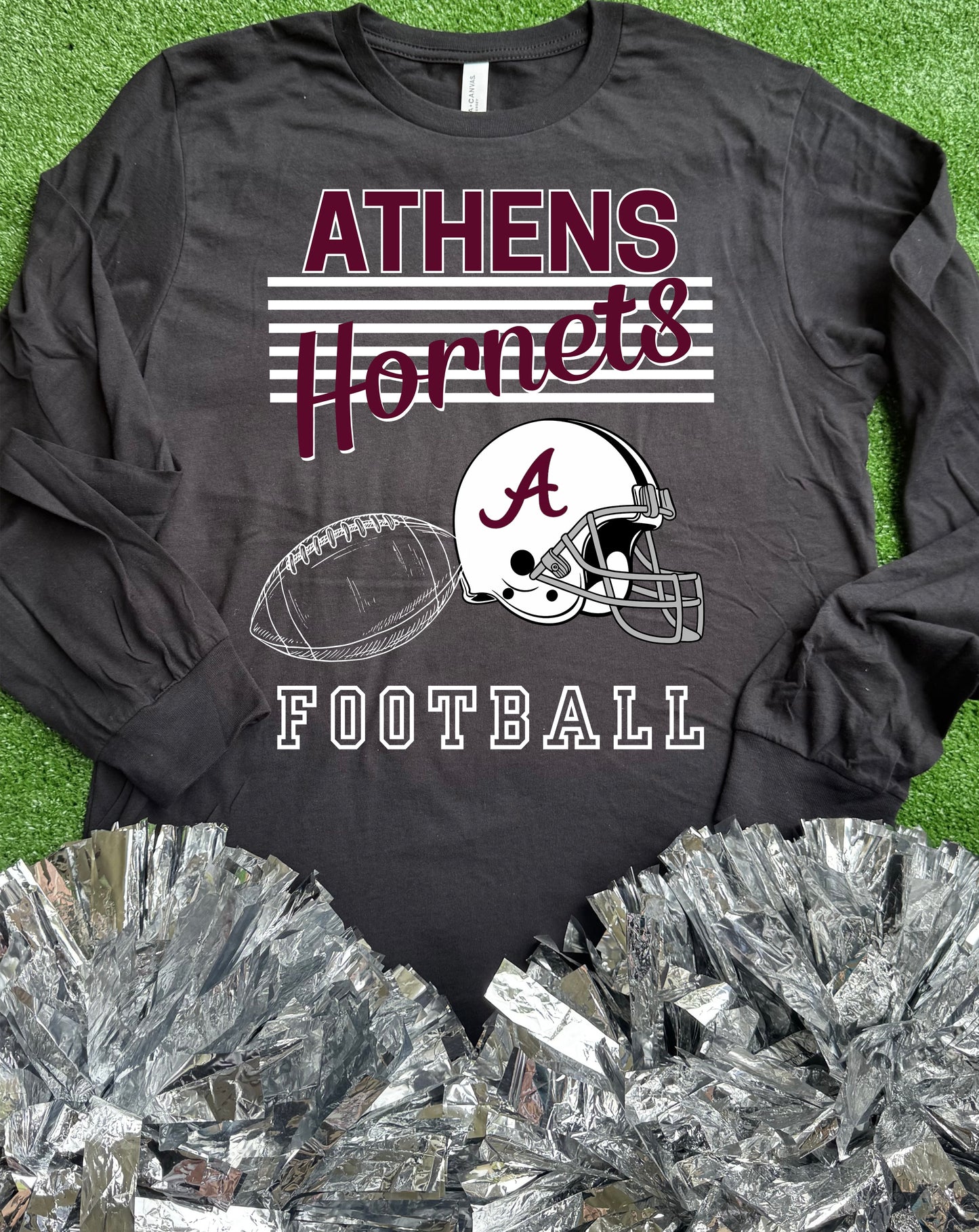 Athens Hornets Football Graphic Long Sleeve Tee