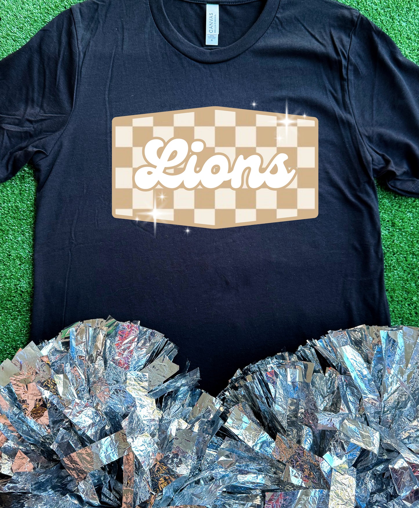 Kaufman Lions Checkered Retro Tee