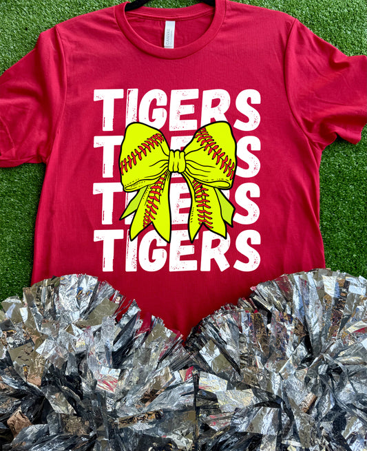 Terrell Tigers Softball Bow Tee