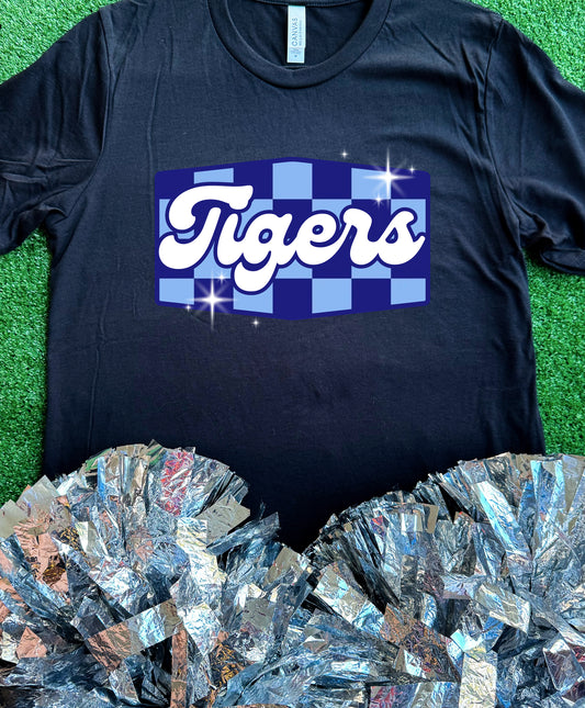 Wills Point Tigers Checkered Retro Tee