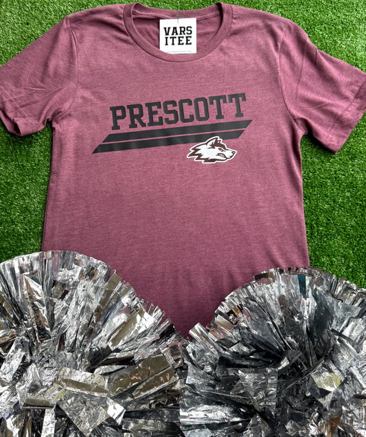 Prescott Curley Wolves Slant Tee