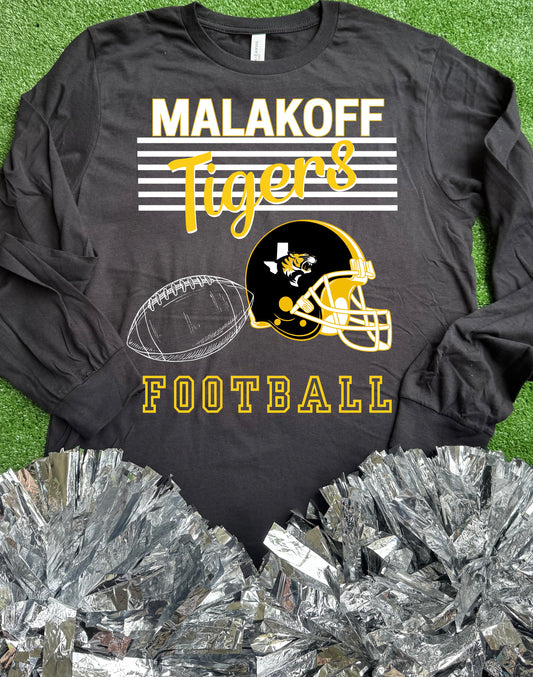 Malakoff Tigers Football Graphic Long Sleeve Tee