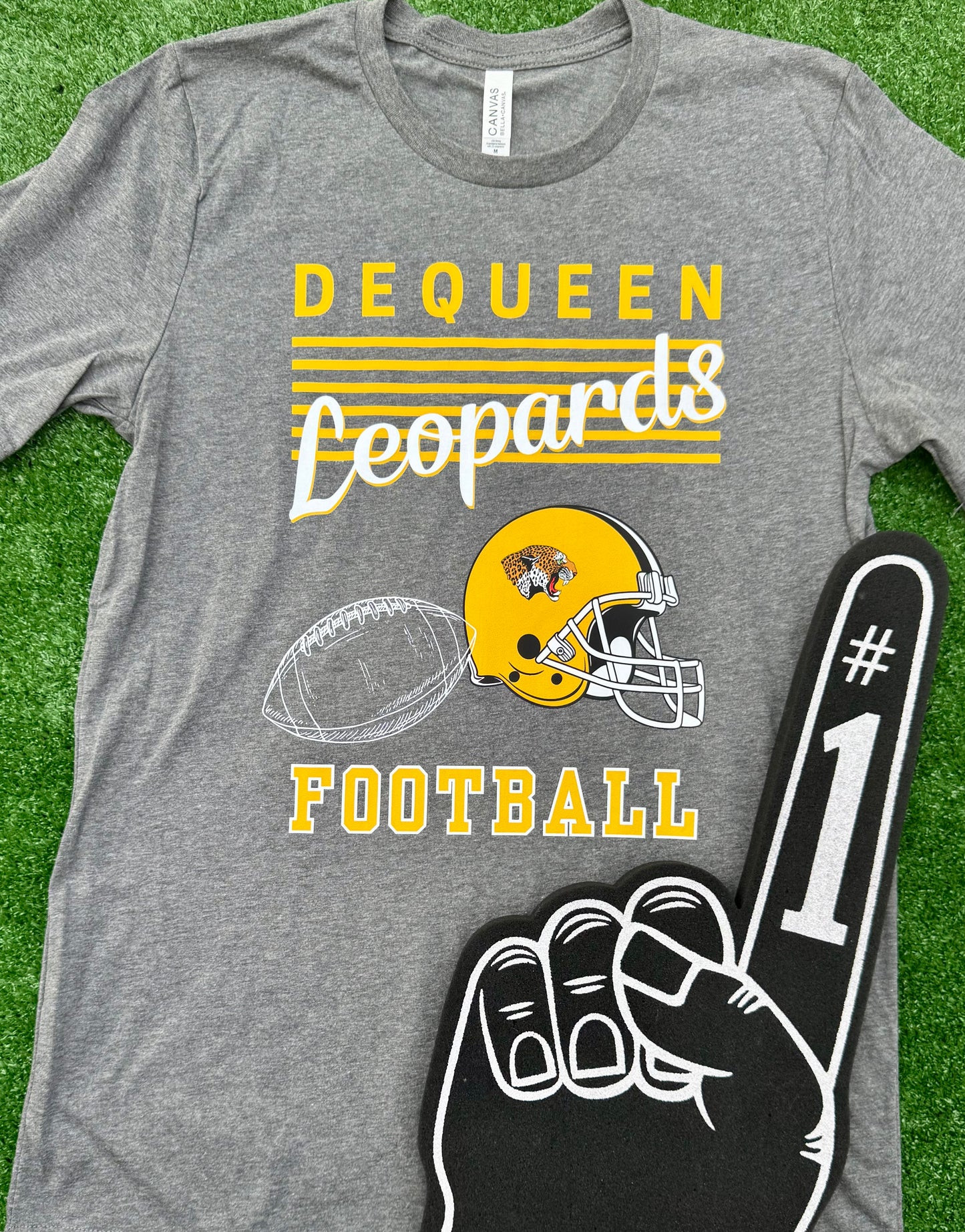 DeQueen Leopards Football Tee