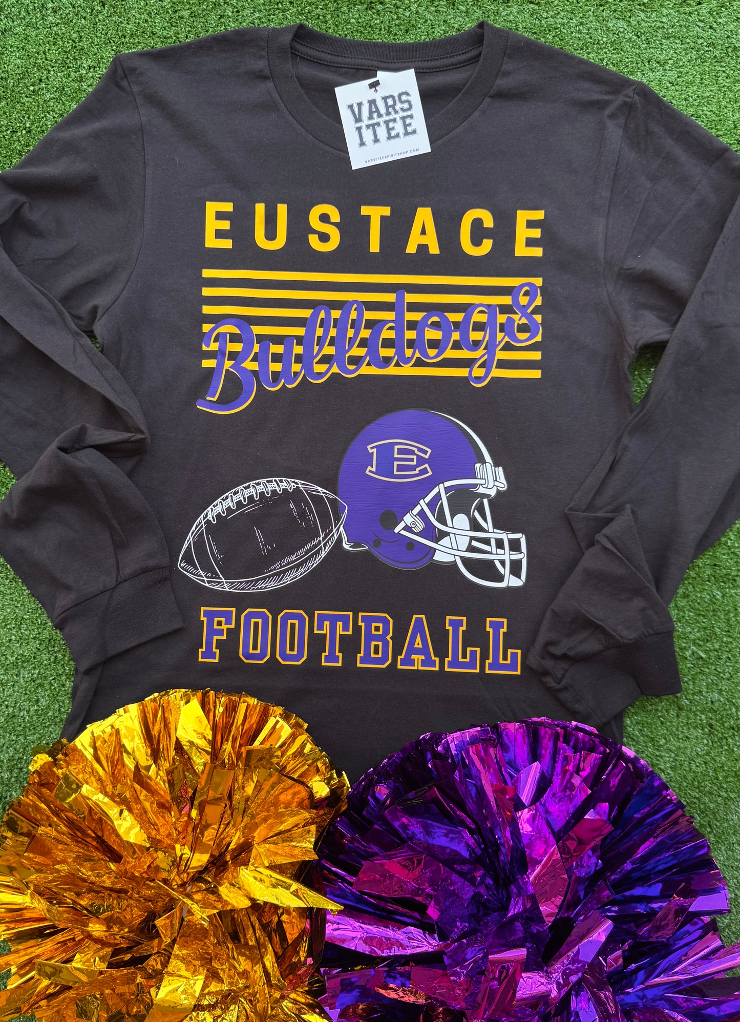 Eustace Bulldogs Football Graphic Long Sleeve Tee