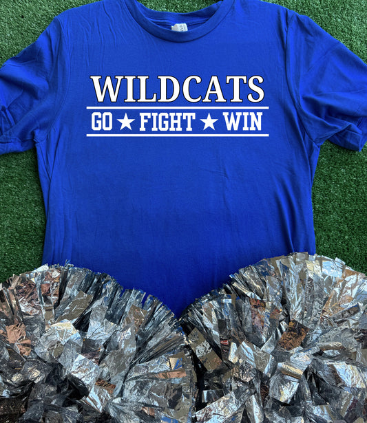 Rains Wildcats Go Fight Win Tee
