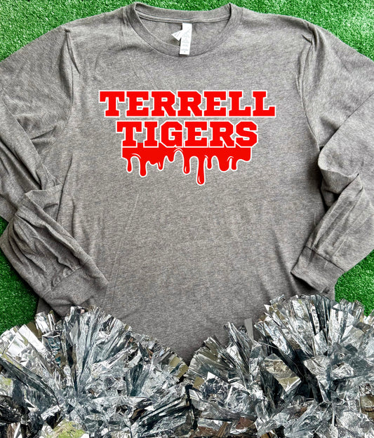 Terrell Tigers Drip Long Sleeve Tee