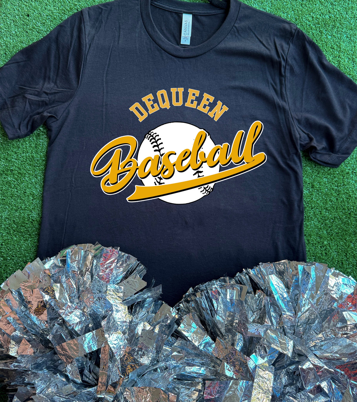 DeQueen Leopards Baseball Curve Tee