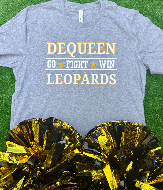 DeQueen Leopards Go Fight Win Tee