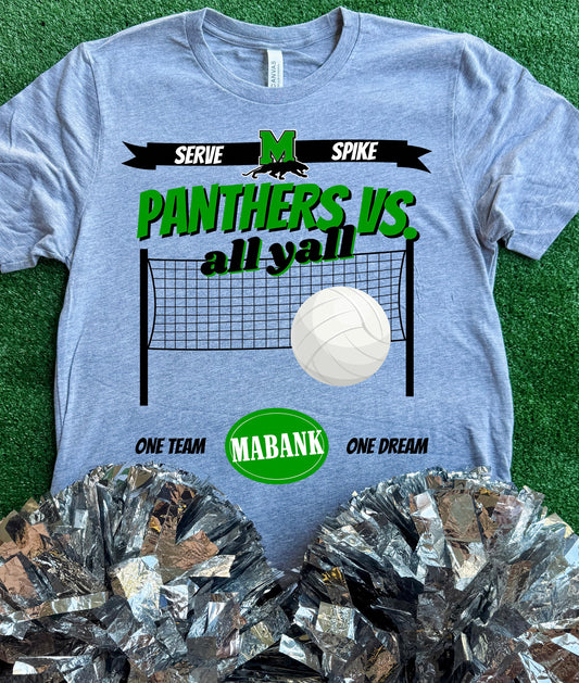 Mabank Panthers Volleyball VS All Yall Tee