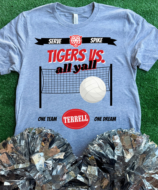 Terrell Tigers Volleyball VS All Yall Tee