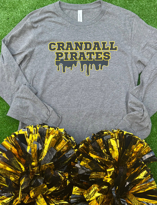 Crandall Pirates Drip Long Sleeve Tee
