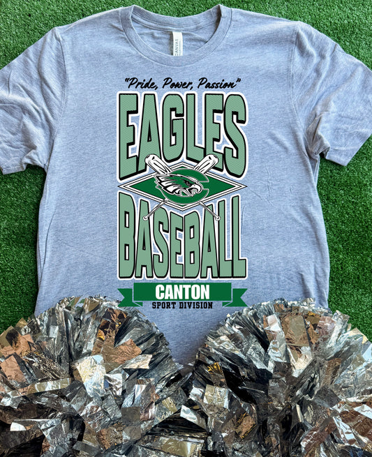 Canton Eagles Striped Baseball Tee