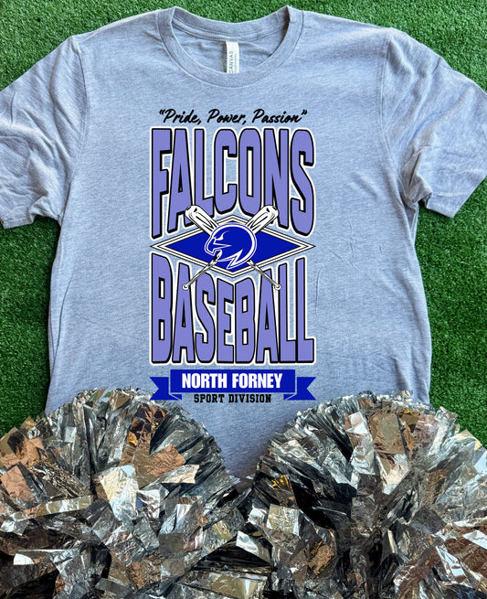 North Forney Falcons Striped Baseball Tee