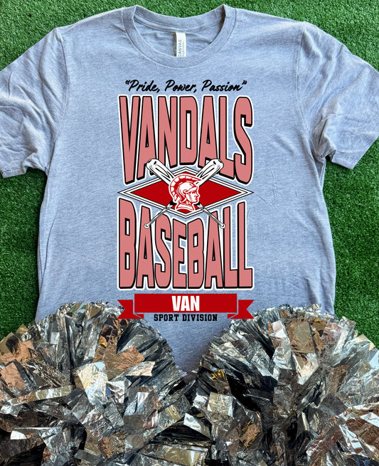 Van Vandals Striped Baseball Tee