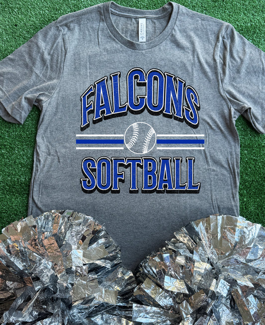 Falcons Curve Softball Tee