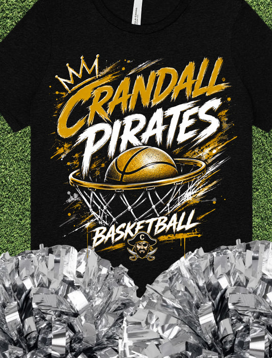 Crandall Pirates Basketball Tee