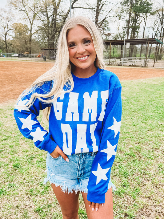 Blue Game Day Star Sweatshirt