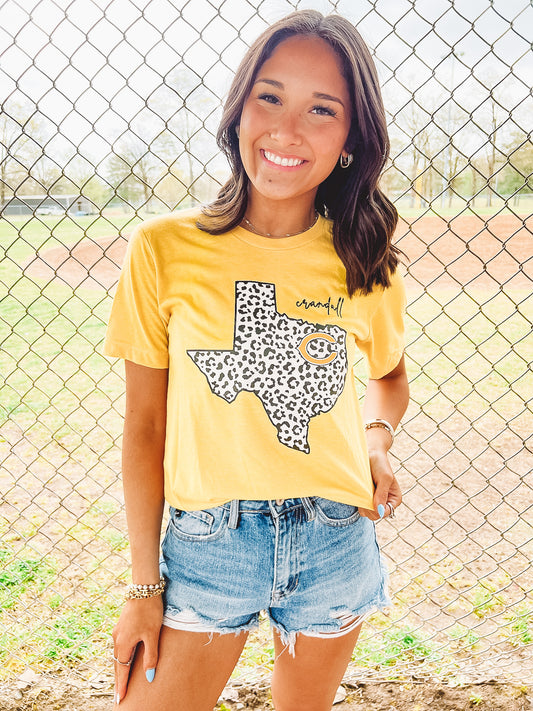 Crandall Leopard Texas Tee