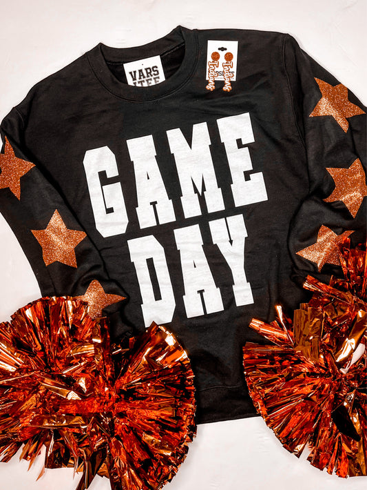 Black & Orange Game Day Stars Sweatshirt