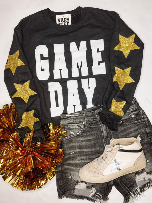 Black & Yellow/Gold Game Day Stars Sweatshirt