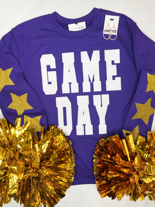 Purple & Gold Game Day Stars Sweatshirt