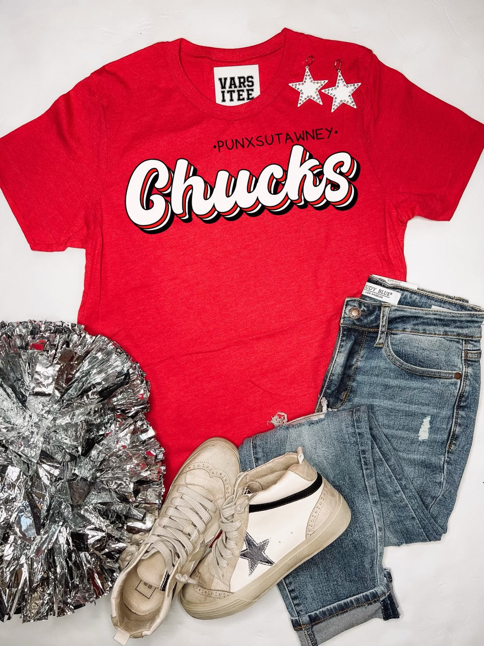 YOUTH Punxsy Chucks Layered Tee in Red