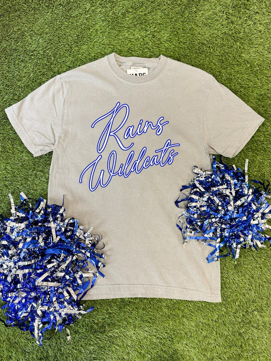 Rains Wildcats Cursive Outline